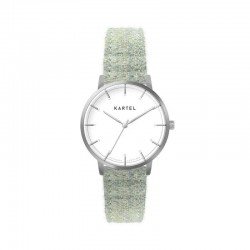 ISLA 34MM GREEN TWEED STRAP WATCH