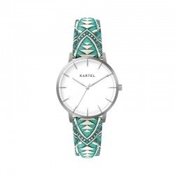 ISLA 34MM BLUE FABRIC STRAP WATCH