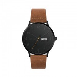 MORRIS 40MM TAN LEATHER STRAP WATCH