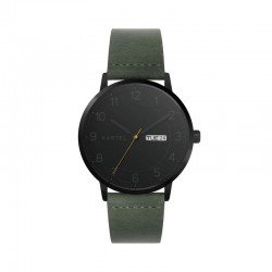 MORRIS 40MM GREEN LEATHER STRAP WATCH