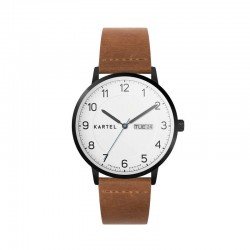 MORRIS 40MM TAN LEATHER STRAP WATCH