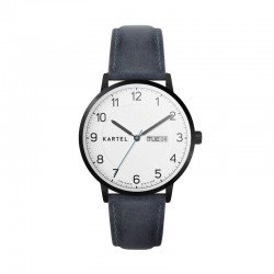 MORRIS 40MM BLUE LEATHER STRAP WATCH