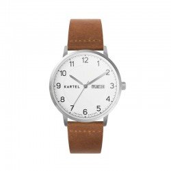 MORRIS 40MM TAN LEATHER STRAP WATCH