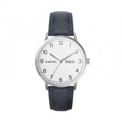 MORRIS 40MM BLUE LEATHER STRAP WATCH