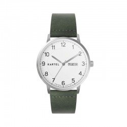 MORRIS 40MM GREEN LEATHER STRAP WATCH