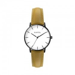ISLA 34MM YELLOW LEATHER STRAP WATCH