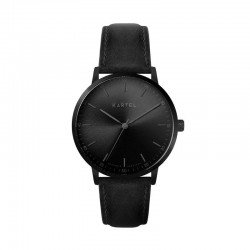 HUME 40MM BLACK LEATHER STRAP WATCH