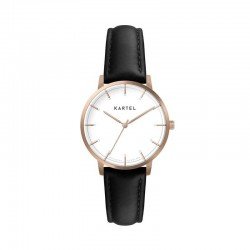 ISLA 34MM BLACK LEATHER STRAP WATCH
